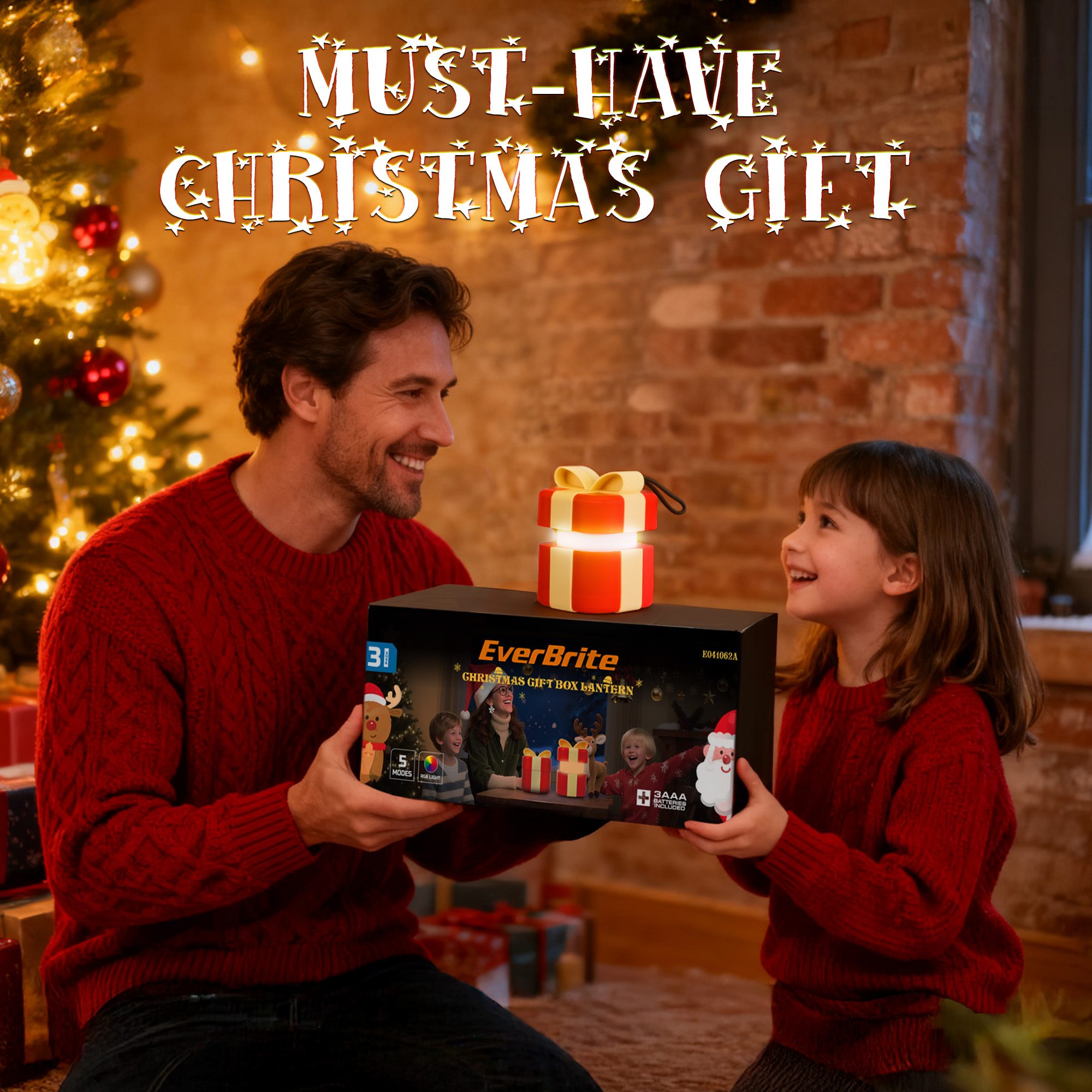 EVERBRITE CHRISTMAS GIFT BOX LANTERN